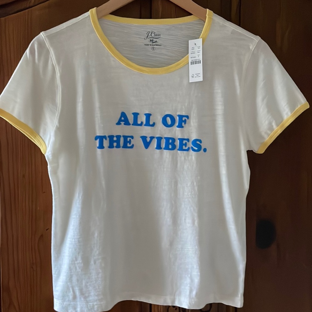 NWT JCREW WOMENS RETRO TISSUE GRAPHIC STATEMENT TSHIRT. SIZE M